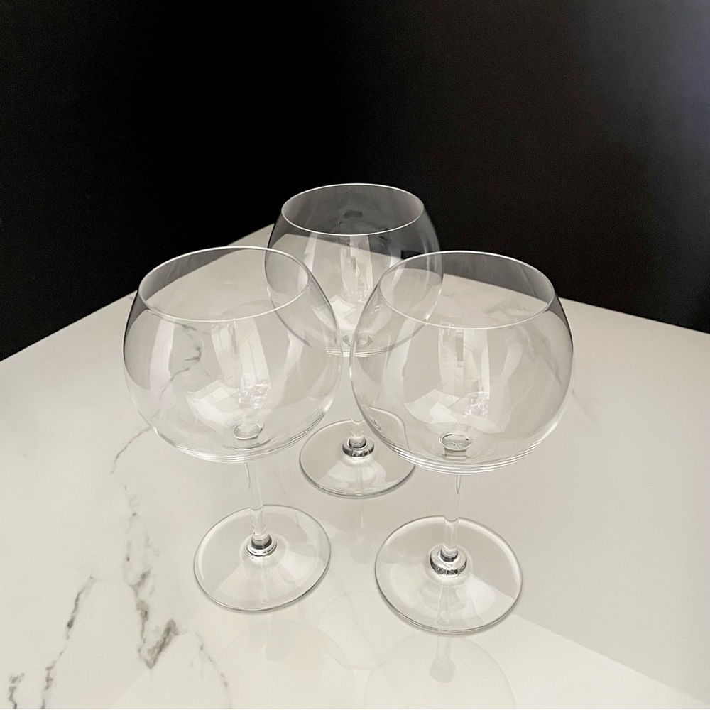 SET of 3 Red Wine Balloon Glasses by Baccarat
